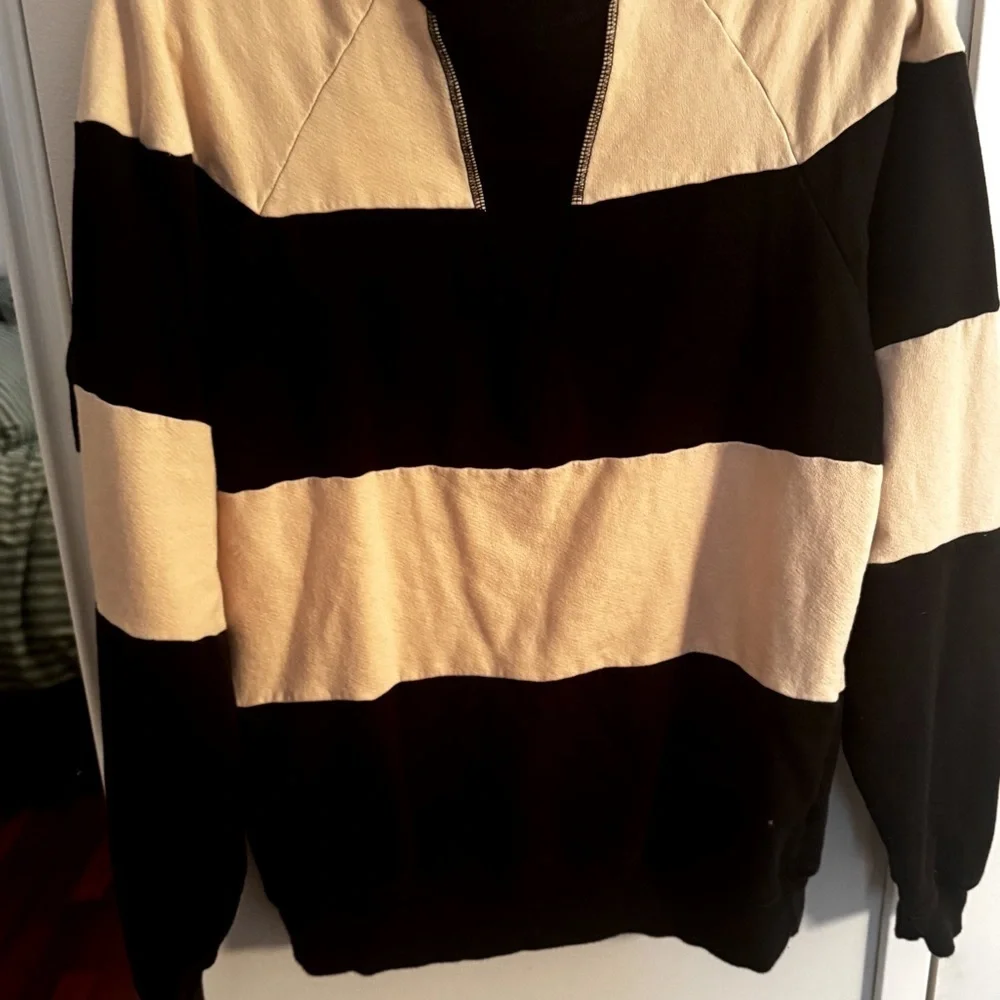 SPLITS 59 cream and black striped Jill French terry sweatshirt - Picture 5 of 6